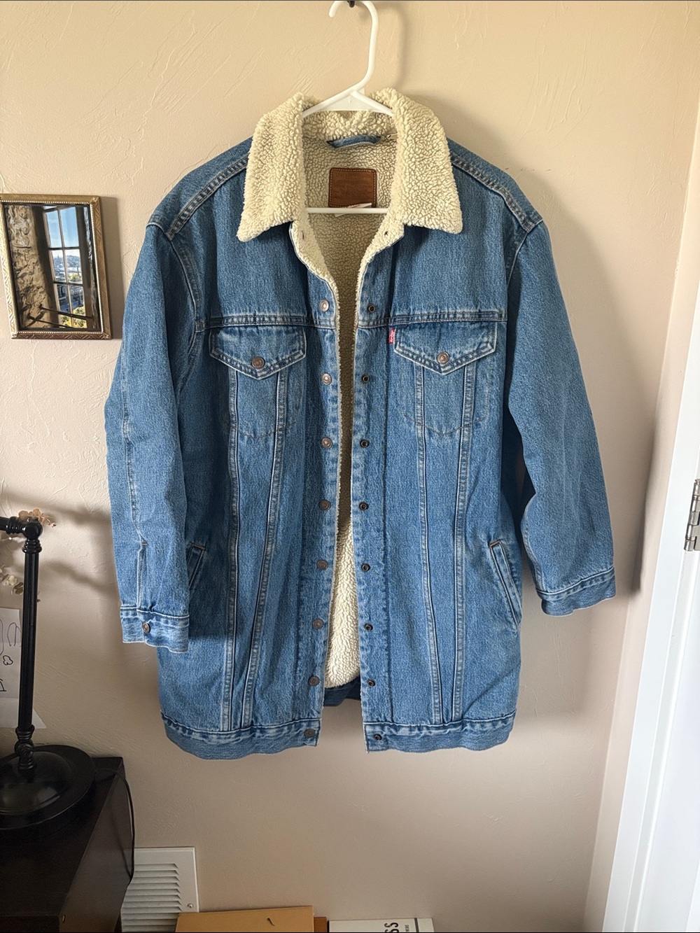 Levi's Blue Denim Sherpa-Lined Pea Coat